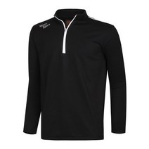 [파파브로] 남성 골프 보온성 좋은 하이넥 반집업 티셔츠 NA-TSKG-KG2021G-블랙