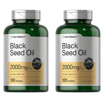 Horbaach Black Seed Oil 호바흐 블랙 씨드 오일 2000mg 120소프트젤 2팩, 1개, 1