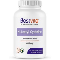 나우푸드 nac 영양제 NACC nacl BESTVITE N-아세틸 시스테인 600mgNAC채식 캡슐 120정120 x 2 - 스테아레이트 없음 비건 필러 실리카 젤라틴 글루텐 유, [01] 120.0인분 (1팩), 2개