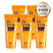 닥터비타 미백 주름개선 자외선 차단 3중 기능성 비타민 선크림 50g (SPF50  / PA   ), 5개