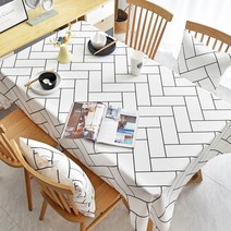 데일리라이프 디자인 방수 식탁보 테이블보, 사선체크, 90x150cm(2인)