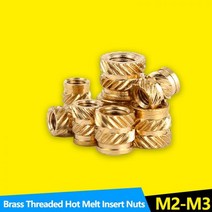 100P 열 세트 삽입 너트 부품 여성 레 황동 Knurled 3D 인쇄 M2 m3에 구멍에 맞게 누르면, M3 x D4.2 x L6.0