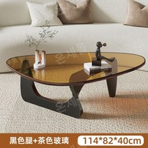 유리 소파 테이블 거실 고무 나무 티 테이블, E