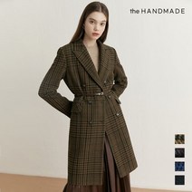 더핸드메이드 울 블렌디드 볼륨 체크 코트