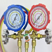 매니폴드게이지 풀세트 냉매가스 충전 R22 R134 R404 R407 (고저압매니폴드+3종 RYB 90CM냉동호스SET)