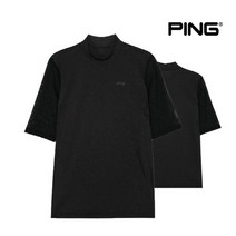 핑(PING) 핑 여성 미들넥 반팔 이너티셔츠 P12201TI958_BK
