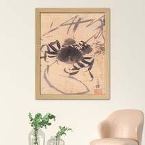 나봄갤러리 현재 심사정 - 해도 게그림 한국화 동양화 꽃게그림, 3.내츄럴 액자