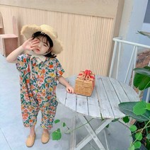아동 플라워 점프슈트