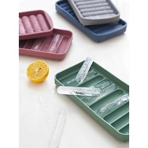 카라멜샵 국내제작 실리콘 라운드스틱 아이스몰드 10구 4color 스틱 얼음틀, 블루