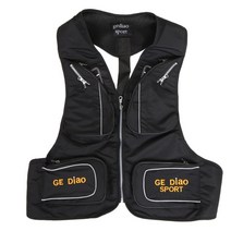 낚시조끼 낚시구명조끼 바다낚시조끼 야외 멀티 포켓 낚시 조끼 편안한 낚시 옷 사진 작업 바지 착용 무료 크기 낚시 huntng 캠핑 하이킹, 검은색