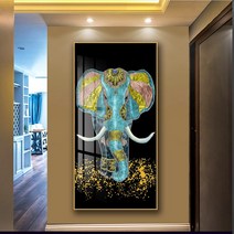 행운 코끼리 사무실 현관 돈들어오는 그림 비즈 대형 보석십자수 재료 만들기, 80X150CM