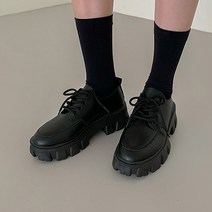 슈쁨 여성 키높이 통굽 워커 리본끈 어글리 옥스퍼드 로퍼 ws-3250 마론