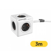 파워존 파워큐브 고용량 멀티탭 5구 3m 그레이, 1개, 단품