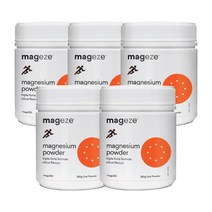 Mageze 마기지 마그네슘 파우더 Triple 포르테 시트러스 Magnesium Powder Triple Forte Citrus 250g, 5개