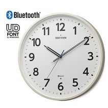 리듬 시계 공업 (Rhythm) 걸 시계 흰색 Φ35x4.8cm Bluetooth 전용 앱으로 시간 딱 8MYA41SR03