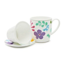 행남자기 발레리 웰빙 티 머그세트 3pcs(1인) 거름망포함, 단품