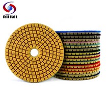 rijilei 1pcs 3quot4quot 습식건식 다이아몬드 연마 패드 화강암 대리석 석재 콘크리트 바닥 연마 zj10 용 유연한 연삭 디스크, 1개, 100, 4인치