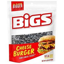 미국직구 BIGS 해바라기 씨 품종 치즈 버거 시즐린 베이컨 스모키 BBQ 버팔로 윙 5.35온스 가방(4팩) - 가방 클립 함께 MYD 박스 포장, 수량, 상세참조