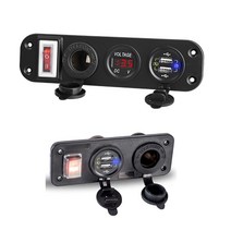 매립형 방수형 QC3.0 12V 24V USB포트 시거소켓 원형볼트게이지, 전원스위치소켓3구