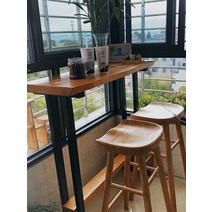 스타벅스테이블 우드슬랩대형 식탁 커피숍 식탁, 바 의자지원 구조조립하기