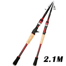 TOLU 텔레스코픽 낚싯대 스피닝 및 캐스팅 2.1 M-3M 탄소 M 파워 세라믹 가이드 링 금속 후크, 01 2.1M_02 SPINNING