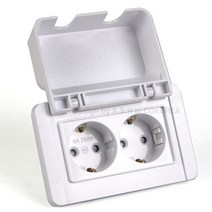 겹치지않는용 가로형 2구 보호덮개 옆으로 콘센트 컨테이너 별장 DIY 원룸