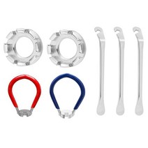 7 PC 자전거 스포크 렌치 사이클링 도구 키트 자전거 스포크 렌치 자전거 바퀴 스포크 림 도구 자전거 바퀴 수리를위한 도구, 하나, 레드 & 블루 & 실버