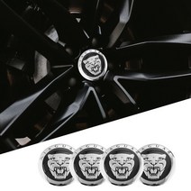 4Pcs 56mm 자동차 휠 허브 캡 금속 엠 블 럼 스티커 Accessorie 재규어 F-PACE XE, 02 Silver
