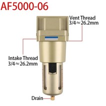 레귤레이터 유수분분리기 수분 오일 필터 컴프레셔 af2000-02 공기 펌프 압축기 공압 범용 및 물 분리기는 불순물 물 분리기, af5000-06
