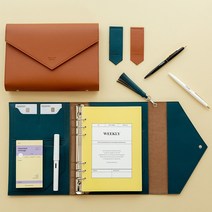 [퍼니메이드] 클러치 6공 다이어리 커버 A5, 색상:민트그레이