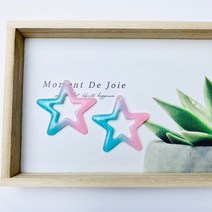 핀쿠션 그라데이션 별 다이아 펄 펜던트 참장식, 블루별