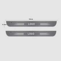 자동차 도어 라이트 로고 프로젝터 레이저 램프 맞춤형 로고 없음 레이저 USB 전원 이동 LED 웰컴 페달 스커프 플레이트 페달, 2PCS Front door_For K-IA