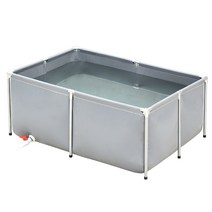 양식장 양식 어항 수조 대형 수초 재배 마당 옥상 통 물고기 연못 방수 헝겊 물 탱크 야외 사육, 회색 높이 0.6m(브래킷 콘센트 _3x2m