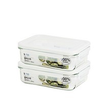 글라스락 클래식 화이트에디션 직사각 1000ml 2개 세트, 없음