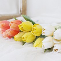 모델하우스 고퀄리티 촬영소품 튤립조화 정원 셀프웨딩 생일상 백일상 꽃꽂이 실외 인테리어, 오렌지