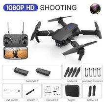 미니드론 농업용드론 열화상드론 방제드론 FPV RC 접이식 쿼드콥터 E88 프로 맥스 미니 드론 HD 4K 2022 P, 04 1080P Black Bag 2B