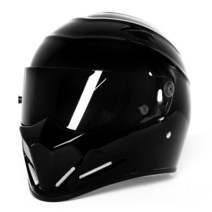 클래식 헬멧 오토바이 오픈페이스 바이크 빅사이즈 DOT 인증 풀 페이스 탑 기어 STIG Casco 심슨 5 색 바이저 모토, 6.Glossy Black Black - S