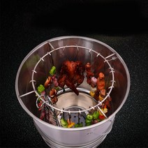 항아리 바베큐오븐 훈제 훈연 화로 스테인레스 스토브, 분리형 대형+온도계