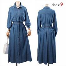 쉬즈넘버나인 지오 데님 카라 원피스