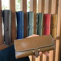 로스킨 돌돌말이필통 반제품 DIY 수업용키트(소가죽) 가죽공예 DIY 패키지, 타조 회색