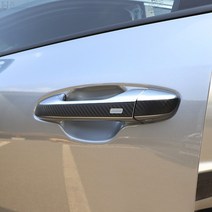 [JS AUTOMOTIVE] SG2 풀체인지 니로 도어 손잡이 캐치 튜닝 스티커 랩핑 카본인테리어 긁힘방지 가드 보호 용품, 블랙카본