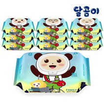 달곰이 저자극 두꺼운 아기물티슈 패밀리 10팩 80매 / 캡형) 1021458, 패밀리 엠보싱 캡형10팩