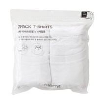 STCO 2PACK 화이트 소프트한 코튼 반팔 라운드 티셔츠 DTSUZ01