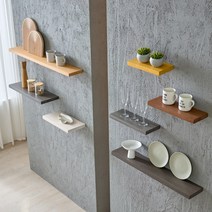 휴니드아름드리 벽선반 무지주 빈티지 고재 나무 원목 다용도 수납 주방 벽걸이 선반 일자형, 빈티지 투명