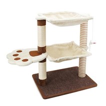 SONGWAY 해먹 포함 고양이 스크래칭 포스트 - 79.5cm(27.5인치) 고양이 나무 천연 사이잘 고양이 스크래칭 포스트 고양이 가구 고양이 요람 침대 고양이 해먹