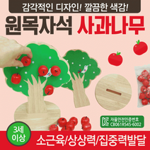 교구 [원목자석사과나무] 목각교구/유아교구/원목교구/퍼즐/원목장난감/목각장난감/가베/교육용교구/KC인증, 원목자석 사과나무