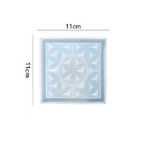사각 쟁반 트레이 둥근 사각형 직사각형 컵 매트 금형 다이아몬드 패턴 실리콘 접시 석고 수지 에폭시 장식 공예, [05] 03