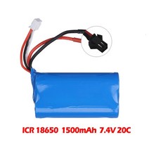 프리미엄 7.4V 3000mAh 2S 18650 리튬 배터리 Udi U12A Syma S033g Q1 H100 H101 H102 FT009 RC 보트 모델, 01 7.4V 1500mAh SM_01 7.4 볼트