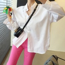 심플 베이직 무지 언발 카라 퍼프 오버핏 봄셔츠 (5color)