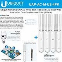 UniFi AP AC 메시 UAP-AC-M-US 와이드-에리어 인/아웃 듀얼 밴드 액세스 포인트 (4팩)